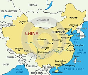 Peoples Republic of China - vector map