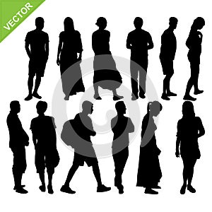 Peoples silhouettes vector