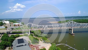 Peoria, Illinois, Aerial Flying, Illinois River Bridge, Downtown