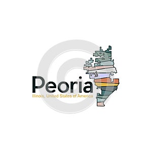 Peoria Illinois City Illustration Creative Design photo