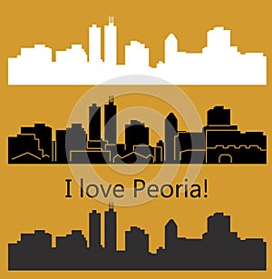 Peoria, Illinois city silhouette