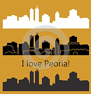 Peoria, Illinois city silhouette photo