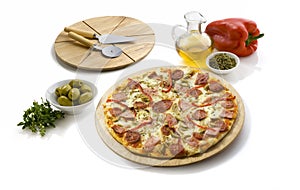 Peperoni and cheese pizza