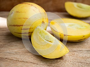 Pepino melon fruit.