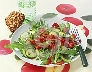 Pepper and courgette salad