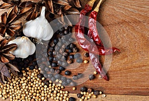 Pepper and dried Chilli