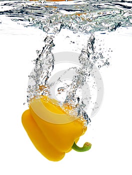 Pepper dropped in water