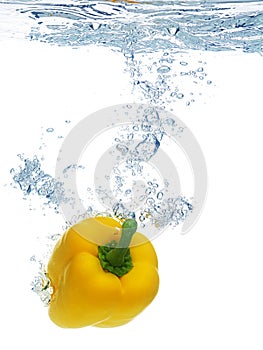 Pepper dropped in water