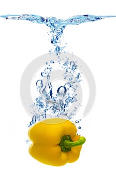 Pepper dropped in water