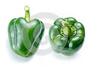 Pepper  in group retouched and isolated white background for package design photo