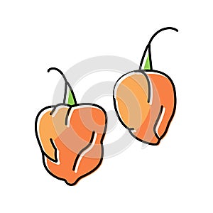 pepper habanero color icon vector illustration photo