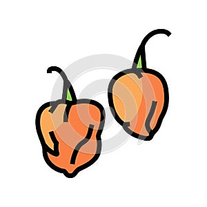 pepper habanero color icon vector illustration photo