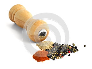 Pepper mill and spices