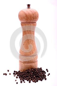 Pepper mill on white