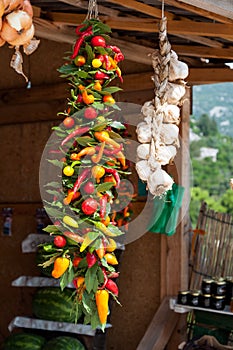 Pepper plait, organic vegetables