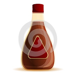 Pepper sauce bottle icon, cartoon style