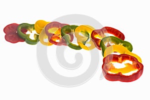 Pepper slices isolated
