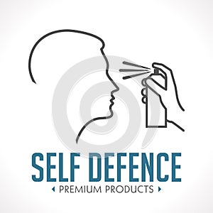 Pepper spray - self defence concept logo