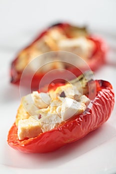 Pepper stuffed with feta cheese