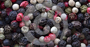 The pepper texture of different colors and varieties