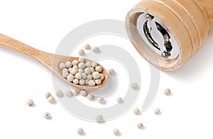 Pepper on wood spoon