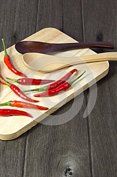 Pepper on a wooden floor