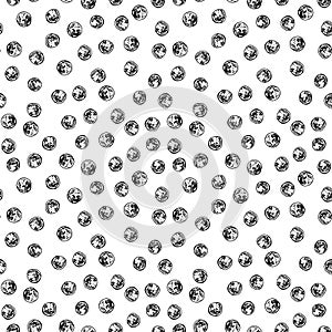 Peppercorn seamless pattern.Vector black papper drawing.