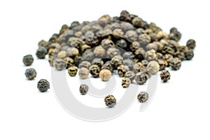 Peppercorns isolated on white background