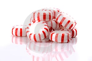 Peppermint Candies on a White Background photo