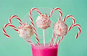 Peppermint candy cane chocolate cake pops