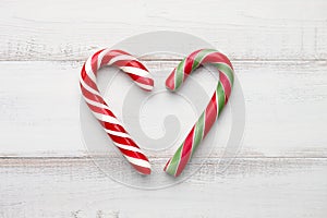 Peppermint candy canes heart