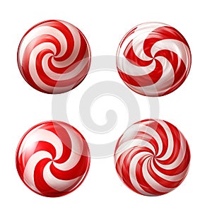 Peppermint candy vector icons set