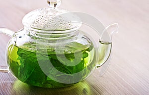 Peppermint tea on a table