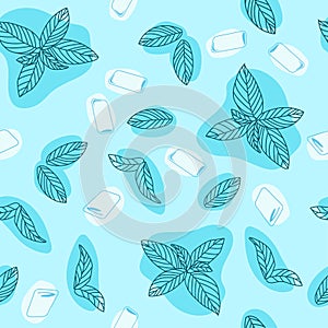 Peppermints Candy Seamless Vector Pattern.