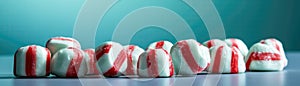 Peppermints On A Gradient White Blue Background. Generative AI