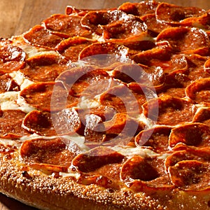 Pepperoni pizza closeup