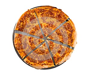 Pepperoni pizza isolated on white