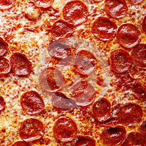 Pepperoni pizza surface