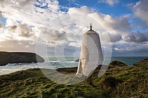 The Pepperpot daymark at Portreath , Cornwall, UK