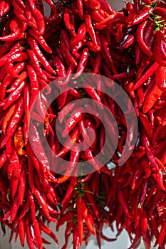 peppers drying outside as traditional at rural market