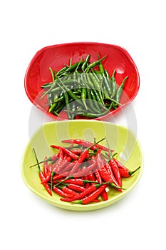 Peppers in plate isolated