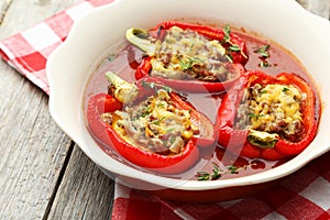 Peppers stuffed with meat