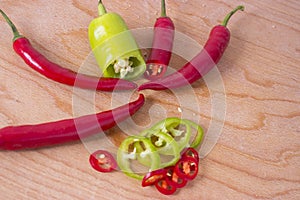 Peppers on the table