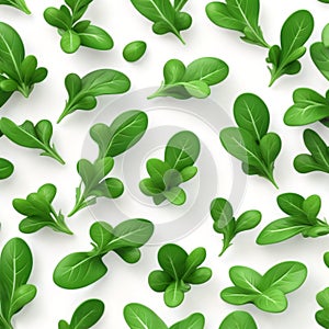 Peppery green arugula 3D illustration isolated on white background. Fresh Vegetable