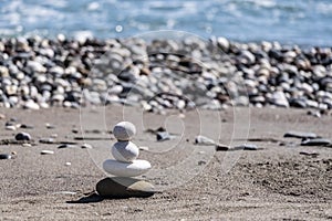 Pepple stack at the coast
