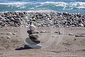 Pepple stack at the coast