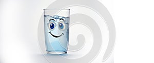 Pepsi glass with a cheerful face 3D on a white background.