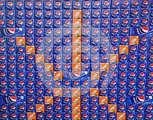 Pepsi Orange Crush Display Geometric