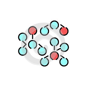 Peptide formule color line icon. Pictogram for web page