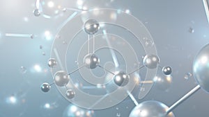 peracetic acid molecular structure, 3d model molecule, peroxy acid, structural chemical formula view from a microscope